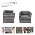 TECTAKE - Fauteuil en rotin Lignano gris - vignette