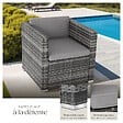 TECTAKE - Fauteuil en rotin Lignano gris - vignette