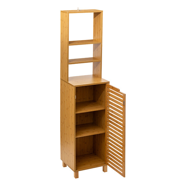 5 FIVE SIMPLY SMART - Meuble de rangement Colonne en Bambou 1 Porte H 168 cm - large
