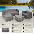 TECTAKE - Salon en rotin Lignano avec fauteuil gris - vignette
