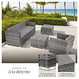 TECTAKE - Salon en rotin Lignano avec fauteuil gris - vignette