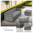 TECTAKE - Salon en rotin Lignano gris - vignette