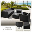 TECTAKE - Salon en rotin Lignano avec fauteuil noir - vignette