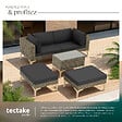 TECTAKE - Salon en rotin avec structure en aluminium Bellaria marron naturel - vignette