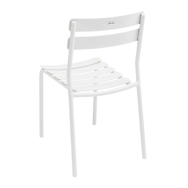 OVIALA - Chaise de terrasse en aluminium blanche - Almada - large