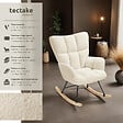TECTAKE - Fauteuil à bascule TORVE rembourré Bouclé beige - vignette