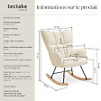 TECTAKE - Fauteuil à bascule TORVE rembourré Bouclé beige - vignette