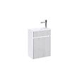 AURLANE - Meuble Lave Mains MINI 40x50x22 cm - Gris et Blanc - vignette