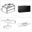 AICA SANITAIRE - AICA ensemble meuble salle de bain 100 cm noir brillant avec 2 tiroirs à fermeture automatique, lavabo céramique simple + colonne haute x2, suspendu - vignette