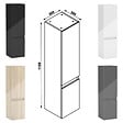 AICA SANITAIRE - AICA ensemble meuble salle de bain 80 cm anthracite brillant avec 2 tiroirs à fermeture automatique, lavabo céramique simple + colonne, suspendu - vignette