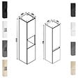 AICA SANITAIRE - AICA ensemble meuble salle de bain 100 cm noir brillant avec 2 tiroirs à fermeture automatique, lavabo céramique simple + deux colonnes, suspendu - vignette
