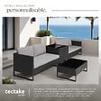 TECTAKE - Salon de jardin résine tressée modulable noir coussins déperlants housse lavable confort - vignette