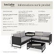 TECTAKE - Salon de jardin résine tressée modulable noir coussins déperlants housse lavable confort - vignette