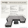 TECTAKE - Canapé de Jardin VENISE 7 places noir/gris - vignette