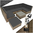 TECTAKE - Canapé de Jardin VENISE 7 places marron naturel - vignette