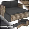 TECTAKE - Canapé de jardin lounge modulable en résine nature avec coussins hydrofuges amovibles - vignette