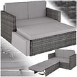 TECTAKE - Canapé de jardin modulable en résine tressée gris coussins amovibles hydrofuges - vignette