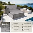TECTAKE - Canapé de jardin modulable en résine tressée gris coussins amovibles hydrofuges - vignette