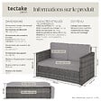 TECTAKE - Canapé de jardin modulable en résine tressée gris coussins amovibles hydrofuges - vignette