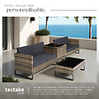 TECTAKE - Canapé jardin 2 places en résine tressée marron naturel solide tressage acier confortable design - vignette
