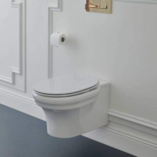 JACOB DELAFON - Cuvette WC suspendu sans bride Cléo 1889 avec abattant frein de chute extra-plat déclipsable - large