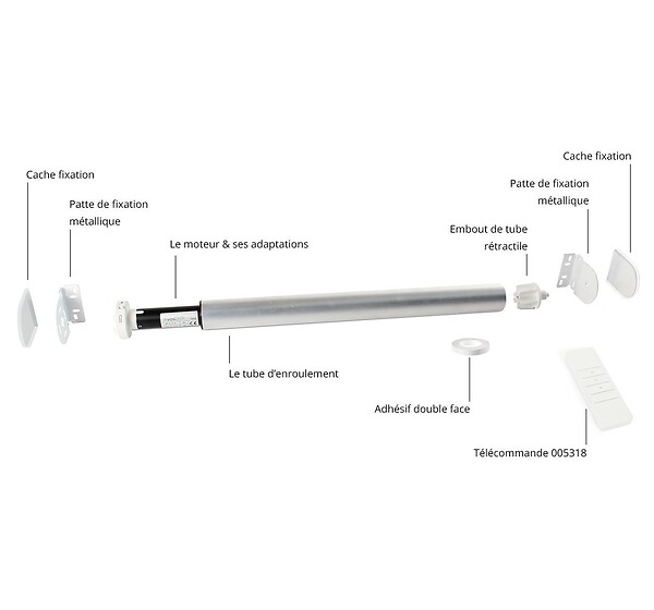 AVOSDIM - Pack motorisation store enrouleur ø40 180cm - large