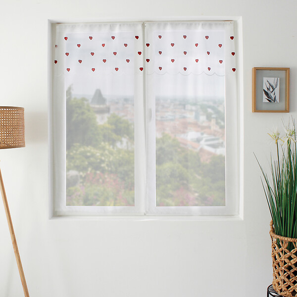 C MA DECO - Paire de vitrages COEUR - large