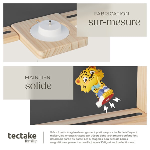 TECTAKE - Étagère murale Mylittle Story pour jusqu'à 50 Tonies gris anthracite - large