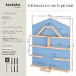 TECTAKE - Étagère murale Mylittle Story pour jusqu'à 50 Tonies bleu - vignette
