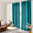 C MA DECO - Rideau microfibre ZOE - Bleu canard - L.140xH.240cm - vignette
