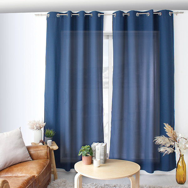 C MA DECO - Rideau microfibre ZOE - Bleu marine - L.140xH.240cm - large