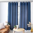 C MA DECO - Rideau microfibre ZOE - Bleu marine - L.140xH.240cm - vignette