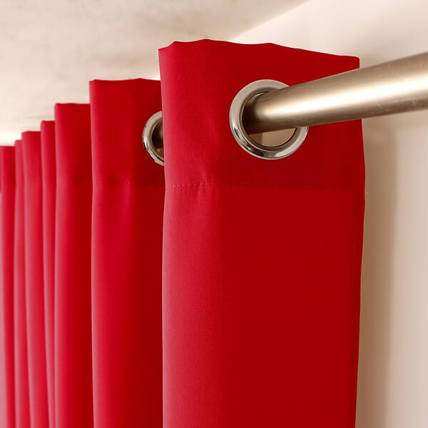 C MA DECO - Rideau en microfibre - Œillets - Rouge - 140x240cm - large