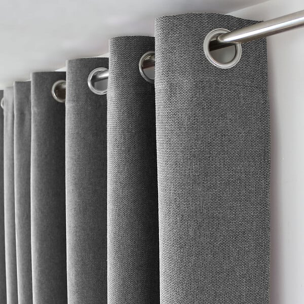 C MA DECO - Rideau chenillé velours - Gris foncé - L.140xH.240cm - large