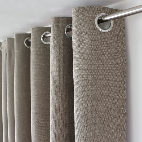 C MA DECO - Rideau en velours chenillé - Œillets - Taupe - 140x240cm - large