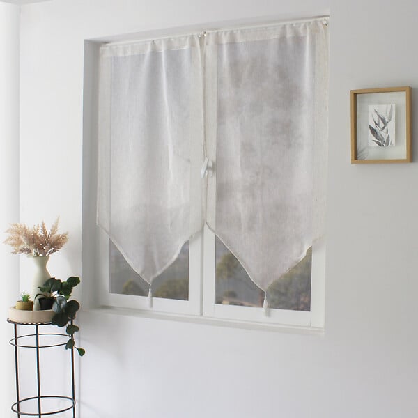 C MA DECO - Paire de vitrages LOUNA - Lin et polyester - large