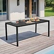 OVIALA - Table de terrasse rectangulaire en aluminium noire - Almada - vignette