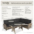 TECTAKE - 7 Places canapé de jardin lounge en rotin marron naturel salon rotin résine tressée stable rembourrage déperlant - vignette