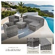 TECTAKE - Salon en rotin Lignano avec 2 fauteuils gris - vignette