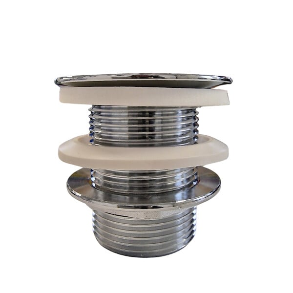 PLANETE BAIN - Bonde fixe de vidage pour lave-mains sans trop plein - écoulement libre - Grille laiton chromé - large