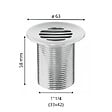 PLANETE BAIN - Bonde fixe de vidage pour lave-mains sans trop plein - écoulement libre - Grille laiton chromé - vignette
