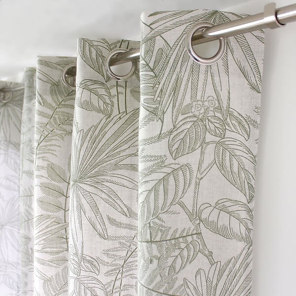C MA DECO - Rideau en coton recyclé Lodge - Œillets - Ecru - 140x240cm - large