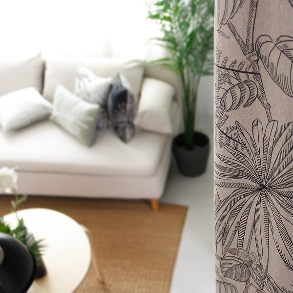 C MA DECO - Rideau en coton recyclé Lodge - Œillets - Naturel - 140x240cm - large
