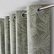 C MA DECO - Rideau en coton recyclé Lodge - Œillets - Olive - 140x240cm - vignette