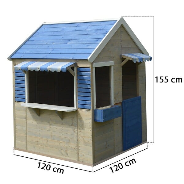 KANGUI - Maisonnette enfant extérieur - Cabane en bois avec plancher FLOWI - large