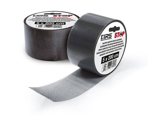 IRS - Ruban de 2 mètres réparation toile de moustiquaire - 5X200 - GRIS - large