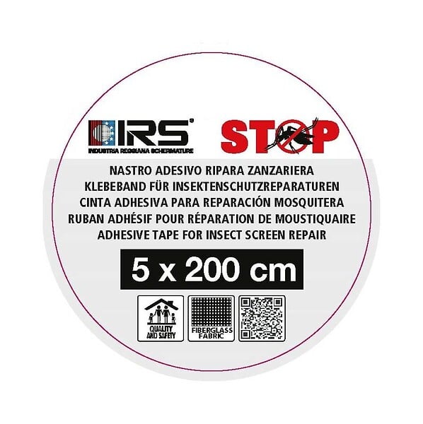 IRS - Ruban de 2 mètres réparation toile de moustiquaire - 5X200 - GRIS - large