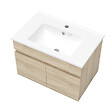 AICA SANITAIRE - Ensemble de meuble de salle de bain chêne clair 59cm+Vasque+Miroir+Colonne meuble salle de bain-Armoire de rangement-Meubles-lavabos - vignette
