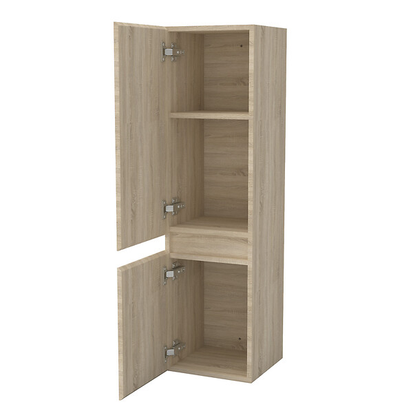 AICA SANITAIRE - Ensemble de meuble de salle de bain chêne clair 99cm+Vasque+Miroir+Colonne meuble salle de bain-Armoire de rangement-Meubles-lavabos - large