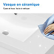 AICA SANITAIRE - Meuble de salle de bain avec lavabo, 60 cm, 2 tiroirs avec fermeture amortie, meuble suspendu chêne - vignette